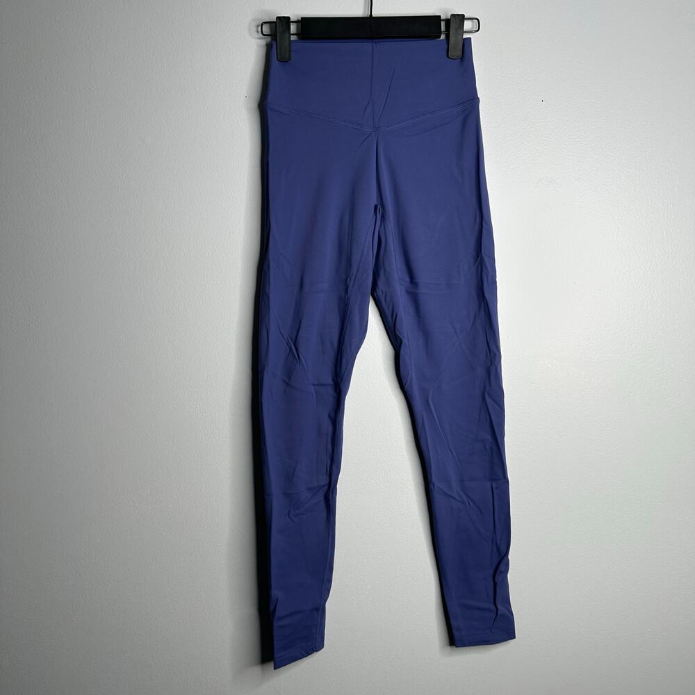 Balance Athletica‎ Cloud Leggings Womens S Blue EUC High Waisted V-Back Seam